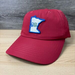 Minnesota Golf Association Hat Cap Strap Back Red Golf Golfing Adjustable MGA